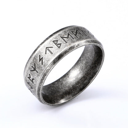 Women's & Men's & Fashion Stainless Steel And Nordic Retro Viking Letter Rings
