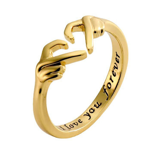 Trendy Love Heart-shaped Simple Opening Alloy Rings