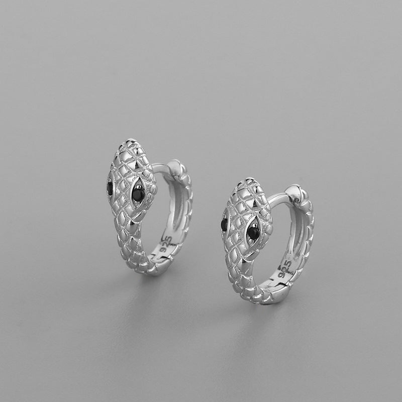 Small Snake Zircon Sweet Cute With Diamonds Personalized Earrings