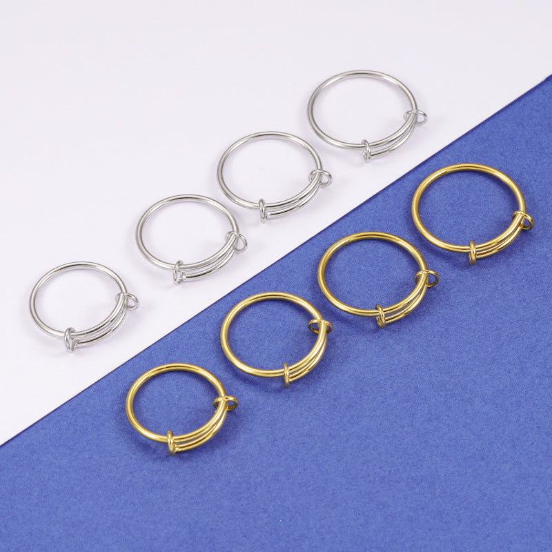 Stainless Steel Coil Gold Titanium Personality Rings