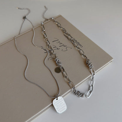 Women's Chain Letter Tag For Retro Personality And Minimalism Necklaces