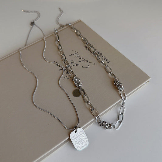 Women's Chain Letter Tag For Retro Personality And Minimalism Necklaces