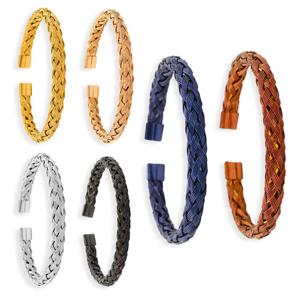 Simple Stainless Steel Twist Braid Wire Bracelets