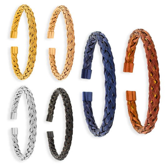 Simple Stainless Steel Twist Braid Wire Bracelets