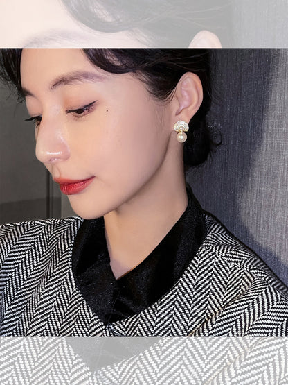 Women's Pearl Full Diamond High-grade Trendy Elegant Rings