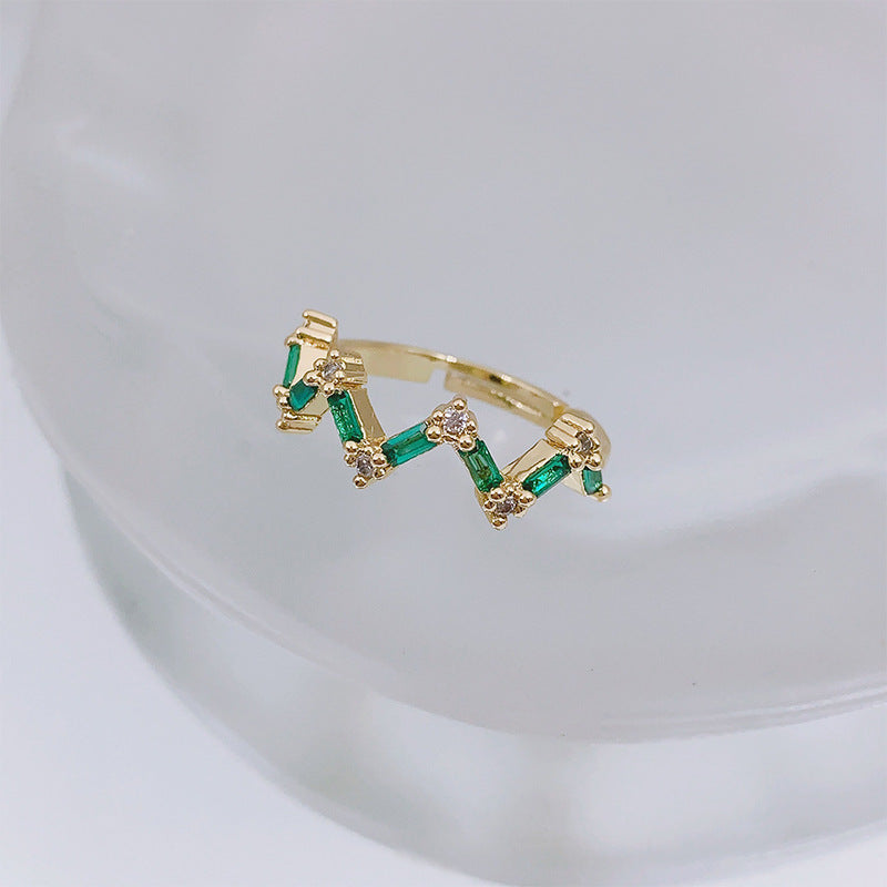 Diamond Love Heart Bow Tie Geometric Rings