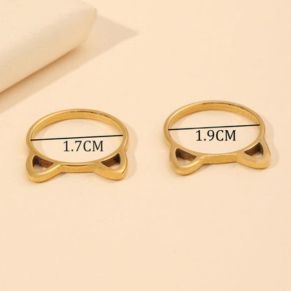 Steel Ornament Cat Ears Girlfriends Couple Rings