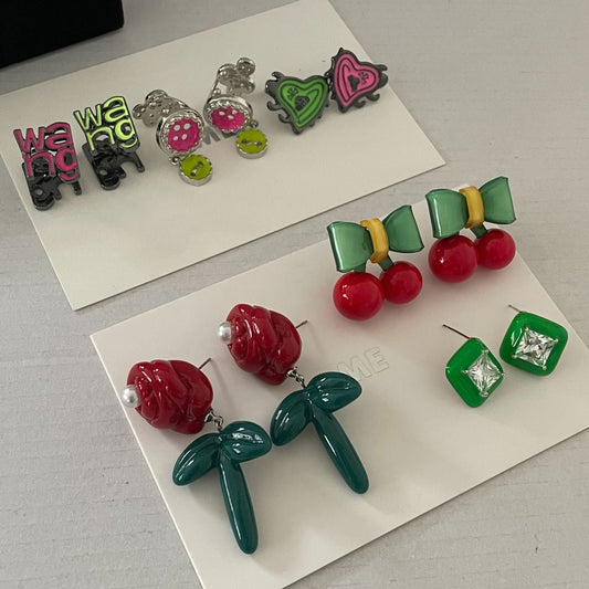 Sweet Colorful Christmas Design Versatile Daily Earrings