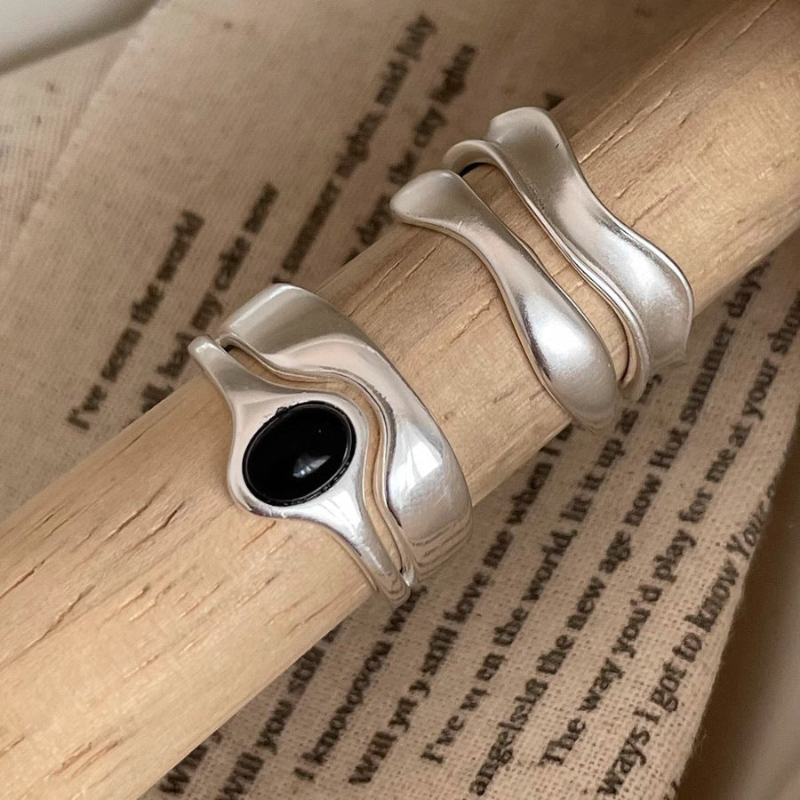 Niche Twin Handsome Fried Street Simple Personality Rings