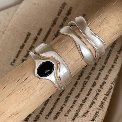 Niche Twin Handsome Fried Street Simple Personality Rings