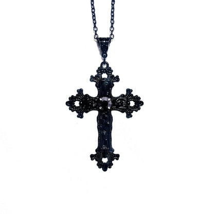 Black Cross Diamond Gothic Punk Aesthetic Necklaces