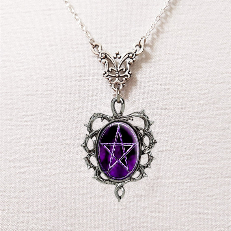 Pentagram Pendant Frame Thorns Hip Hop Necklaces