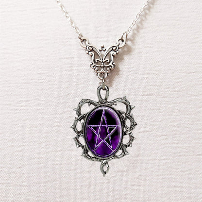 Pentagram Pendant Frame Thorns Hip Hop Necklaces
