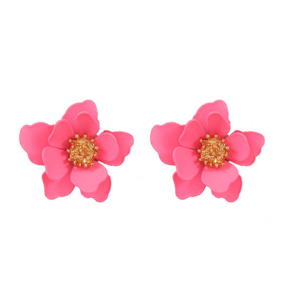 Colored Frosted Flower Mori Sweet Petal Earrings