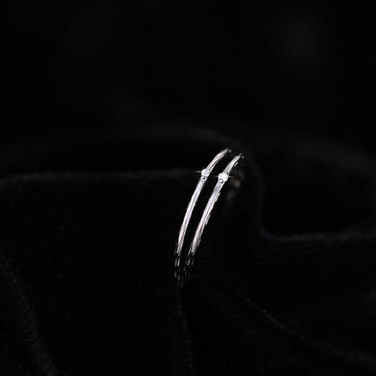 Sier Mini Zircon Simple Rhinestone Fashion Rings