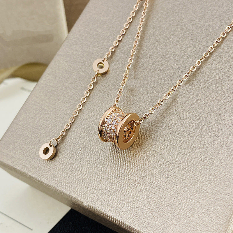 Women's & Men's Ceramic High Version Spring Full Diamond Small Waist Necklaces