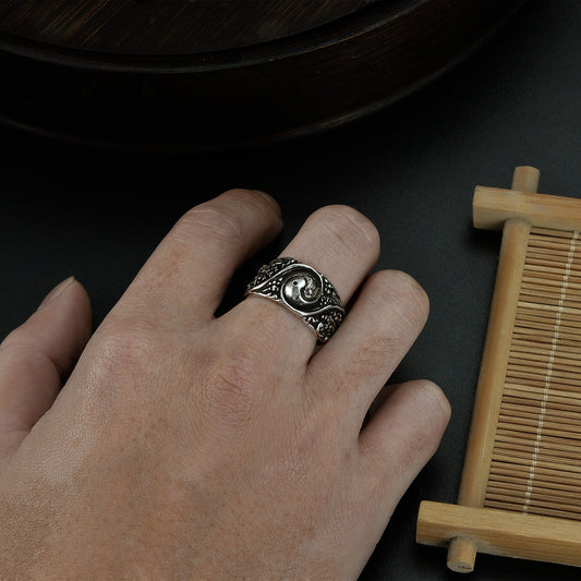 Men's Tai Trendy Personality Simple Texture Old Rings