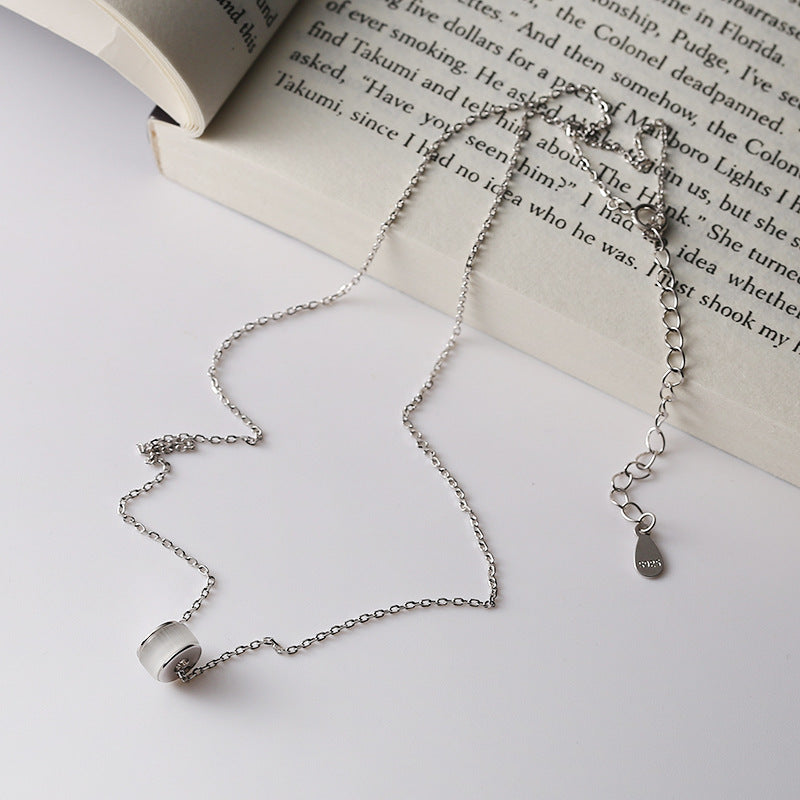 Sterling Sier Small Waist Opal Simple Necklaces