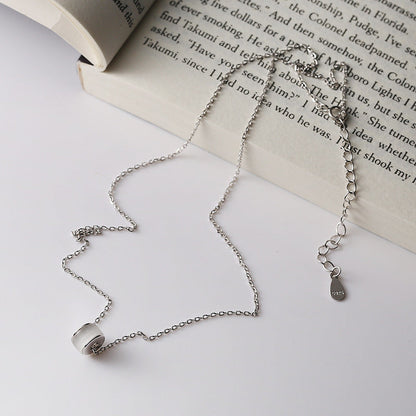 Sterling Sier Small Waist Opal Simple Necklaces