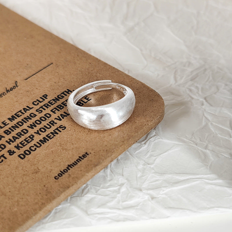 Frosted Female Wide Face Simple Cold Rings