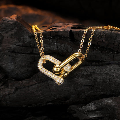 Diamond Horseshoe Clavicle Chain Versatile Personality Necklaces