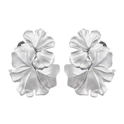 Alloy Flower Female Trend Exaggerated Metal Earrings