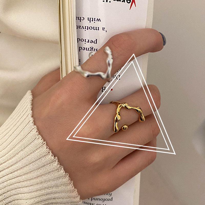 Style Fashion Design Geometric Texture Female Rings
