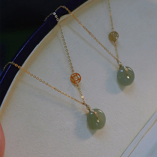 Buckle Temperament National Style Design Sense Jasper Clavicle Necklaces