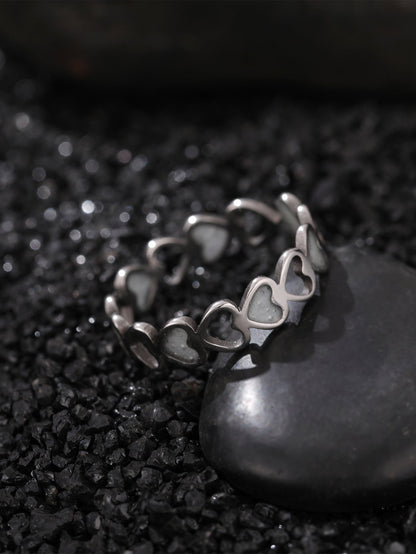 Cute Night Glow Ornament Fashion Geometric Stainless Steel Rings