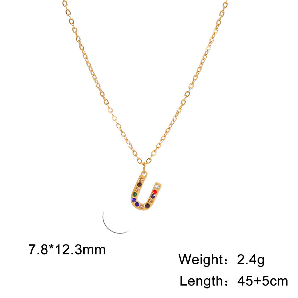 Titanium Steel Light Luxury And Simplicity Colorful Necklaces