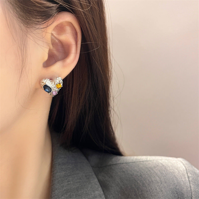 Heart Female Niche Design Trendy High Class Earrings