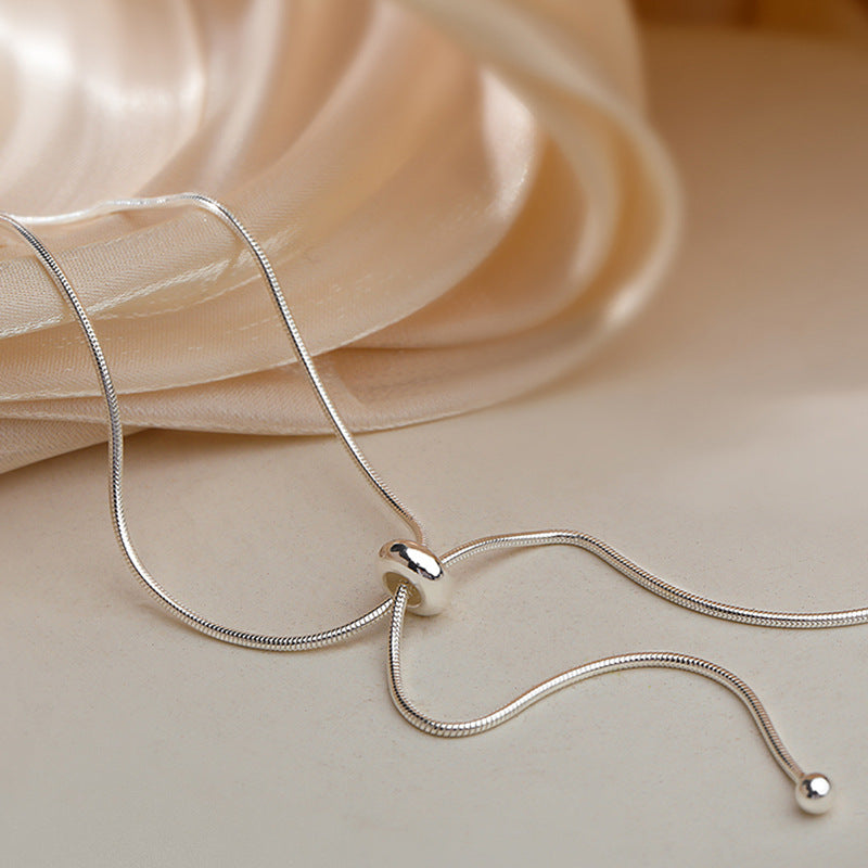 Style Elegant Round Beads Drawstring Design High-grade Sense Necklaces