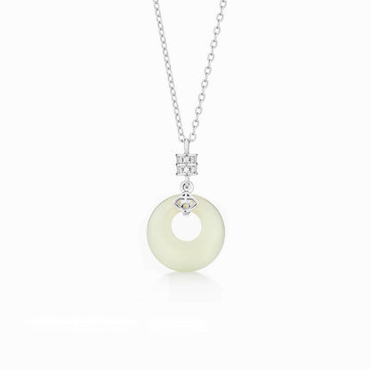 Vintage White Chalcedony Pendant National Fashion Ethnic Style Necklaces