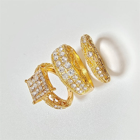 Fashion Three-piece Set Diamond Couple Hand Jewelry The Legend Rings