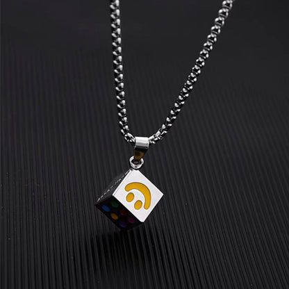Women's & Men's & Lucky Smiley Face Dice Pendant Necklaces