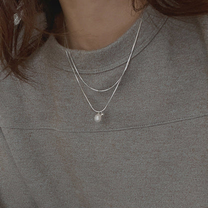 Women's Bones Chain Freshwater Pearl Simple High-grade Necklaces