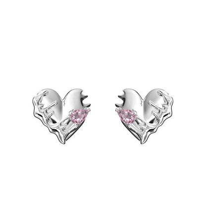 Women's Sier Needle Heart Water Drops For Retro Fashion Elegance Earrings