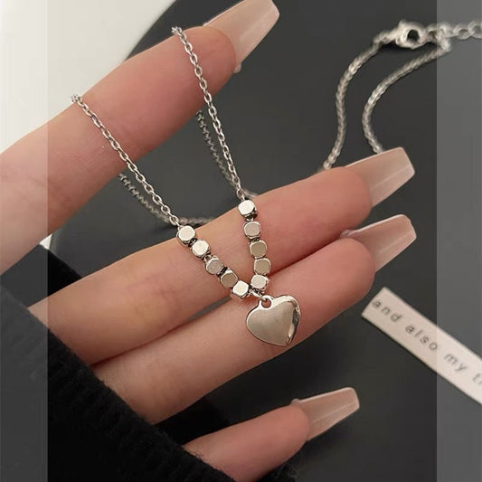 Women's Sier Heart Clavicle Chain Niche Sweet Necklaces