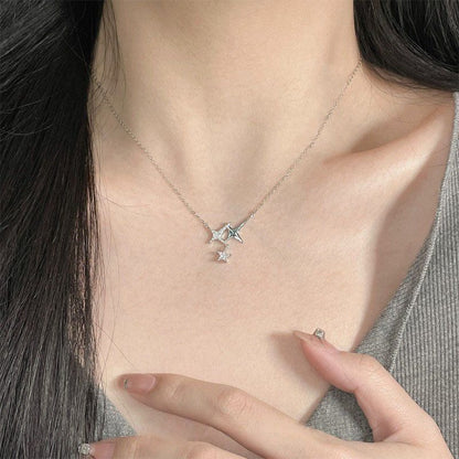 Women's Irregular Four Stars Stitching Design Light Necklaces