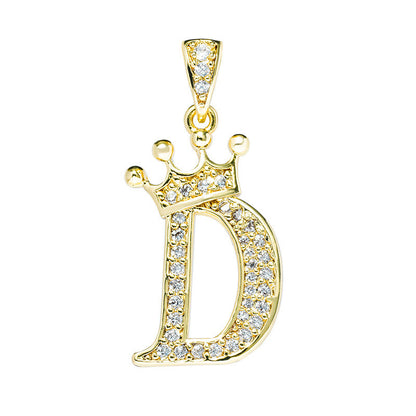 English Letters Full Diamond Pendant Simple Necklaces