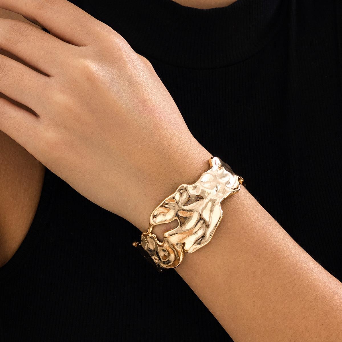 Pleated Liquid Sense Metallic Simple Lava Irregular Necklaces