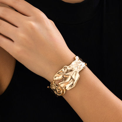 Pleated Liquid Sense Metallic Simple Lava Irregular Necklaces