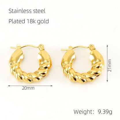 Stainless Steel Gold-plated Retro Personalized High-grade Earrings
