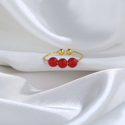 Finger Female Golden Atmosphere Shell Pearls Rings