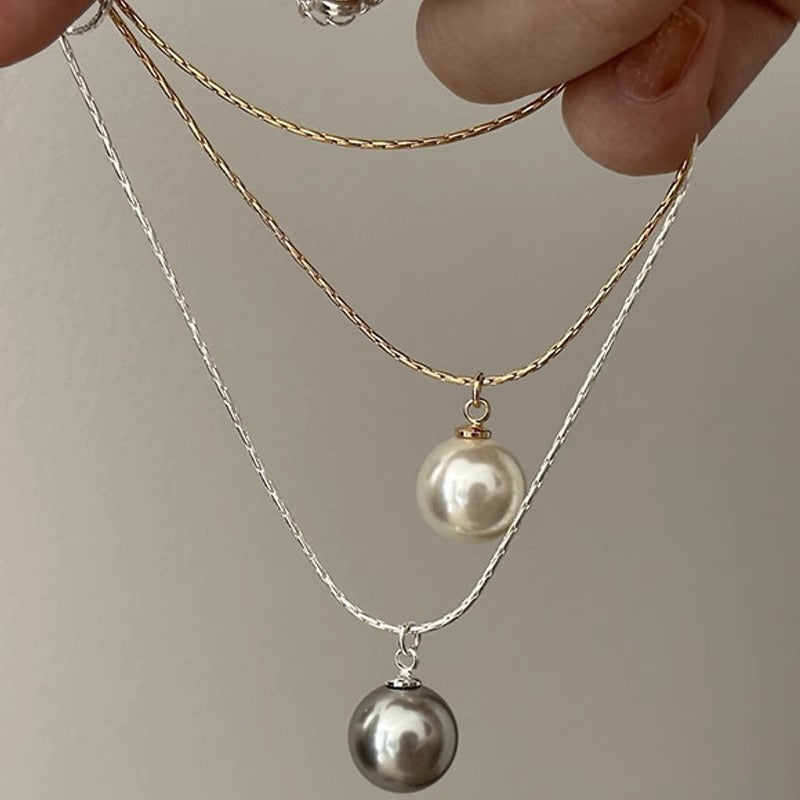 Pearl Pendant Female Niche Retro Personality Necklaces