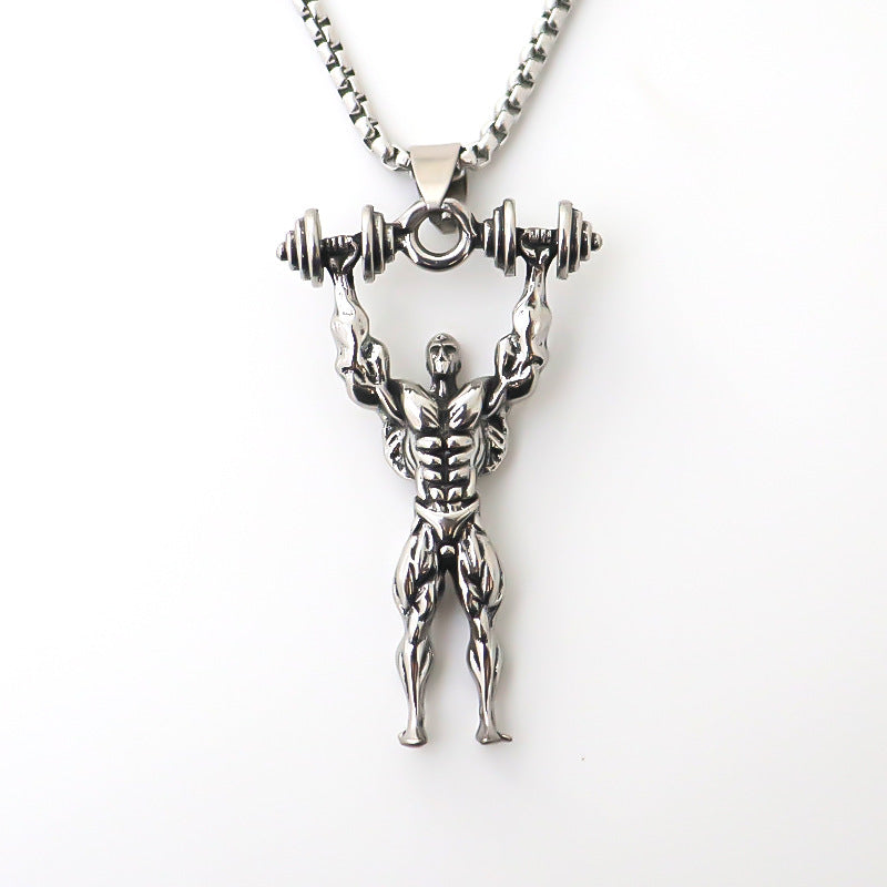 Men's Bodybuilder Pendant Personality Fashion Hip Hop Rap Necklaces
