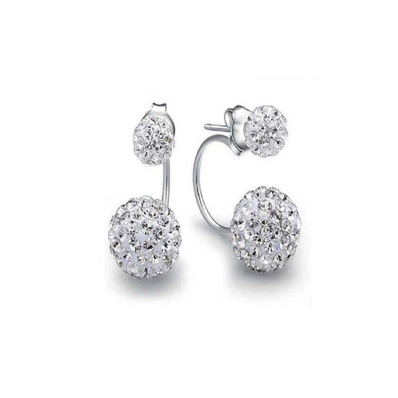 Style Classic Sterling Sier Diamond Ball Earrings