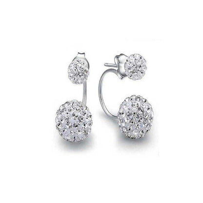 Style Classic Sterling Sier Diamond Ball Earrings