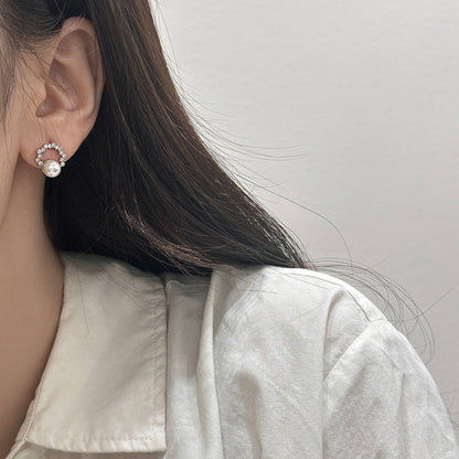 Women's Light Luxury Pearl Zircon For Niche Earrings