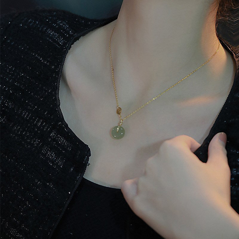 Buckle Temperament National Style Design Sense Jasper Clavicle Necklaces